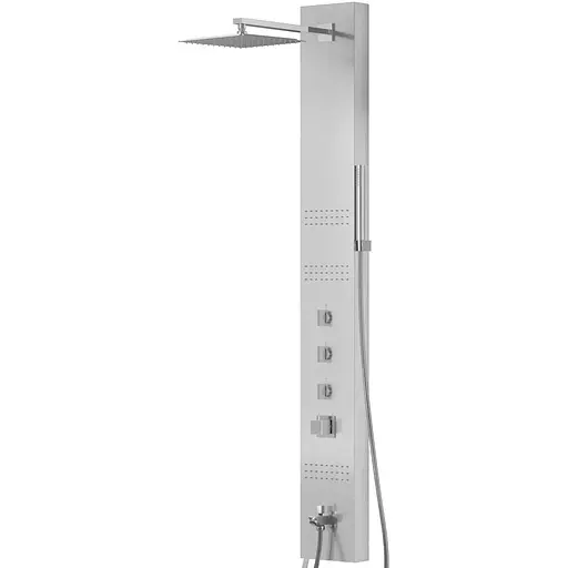 Душова панель Corsan Neo inox з виливом та термостатом S060TSLW, Нержавіюча сталь - фото 1