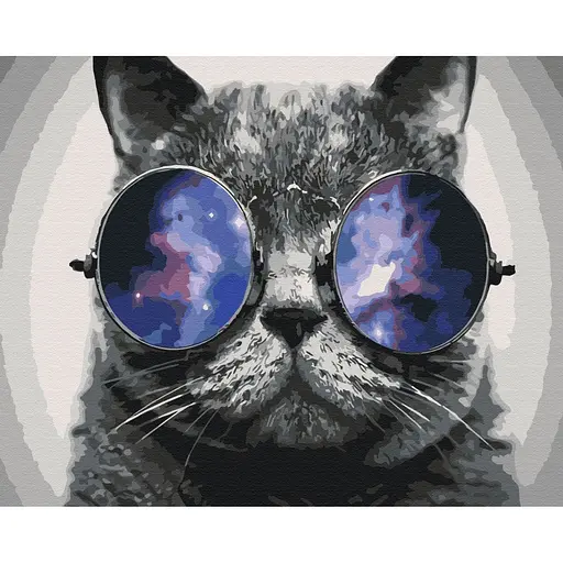 Картина за номерами Котик на Маямі Brushme 40x50 см кольорова 000221344