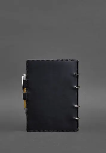 Шкіряний блокнот з датованим блоком (Софт-бук) 9.1 синій Crazy Horse - фото 4