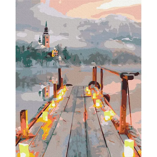 Картина по номерам на підрамнику Brushme Романтика зимового вечора - фото 1