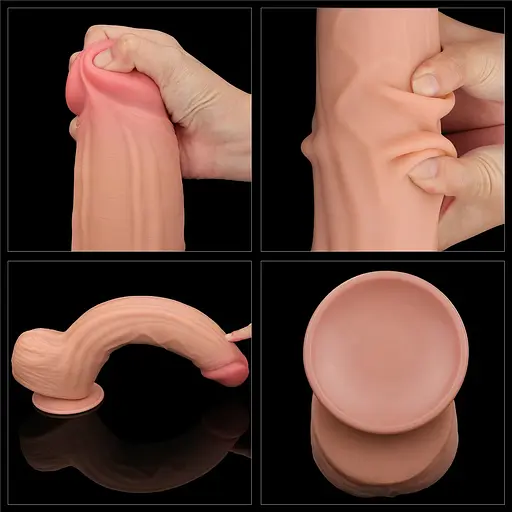 Фаллоимитатор LoveToy Sliding-Skin Dual Layer Dong King Sized 31 см телесный - фото 20