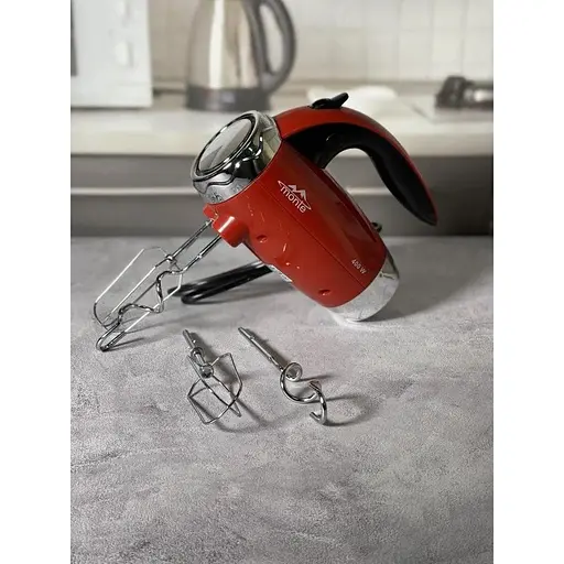 Ручний міксер Monte 2005-MT-R для дому 5 швидкостей 2 насадки Червоний 400 Вт - фото 2