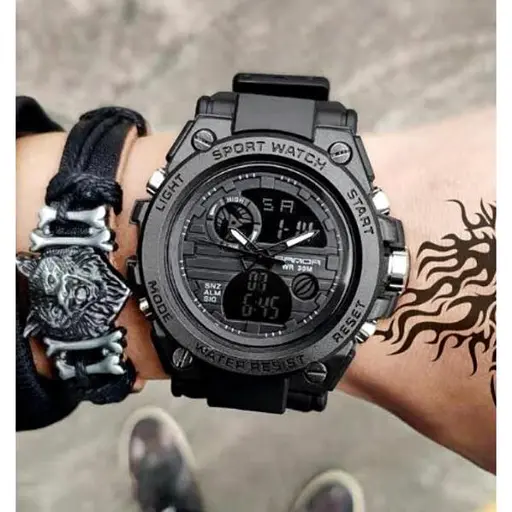 Наручний годинник чоловічий Sanda Tattoo Чорний (2000) - фото 2