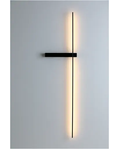 Світильник бра палка 100 см 20W метал (Чорний мат) - фото 8