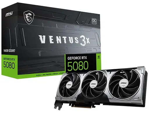 Видеокарта MSI RTX 5080 16G VENTUS 3X OC (RTX 5080 16G VENTUS 3X OC) (GDDR7, 256 bit, PCI-E v5.0 x16) - фото 8