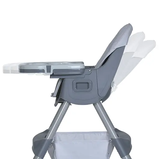 Стульчик для кормления Bambi M 5722 с корзиной для игрушек и чехлом из мягкой экокожи, серый - фото 3