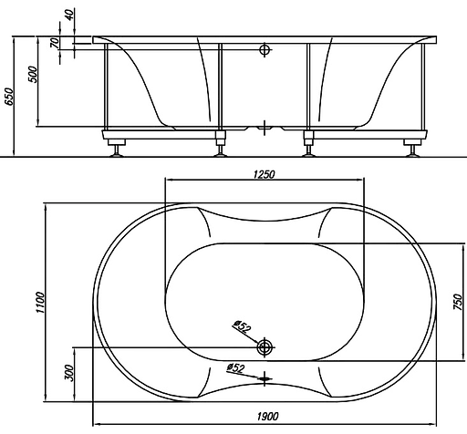 Ванна акриловая Kolpa San Glorana 190x110 740292 - фото 3