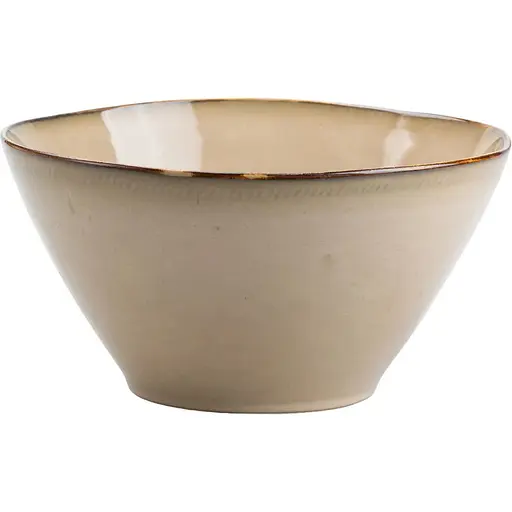 Салатниця порцелянова TS Kitchen 22.5 см у стилі ретро бежеа HP23376 - фото 4