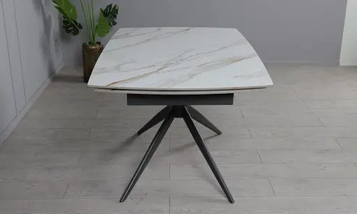 Стіл Віраж 1400/2000x900x750 молочний глянець чорні ноги - фото 4