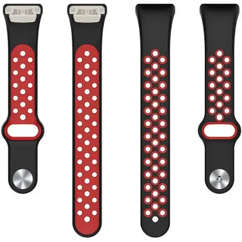 Ремінець DK CDK Silicone Sport Band Nike для Huawei Band 6 (012812) (black / red) - фото 3