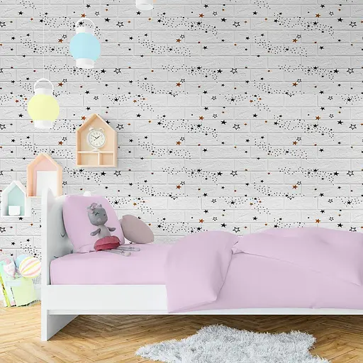 Декоративная 3D панель самоклейка 700х770х5мм Звезды (белый кирпич) (021) SW-00000086 - фото 5