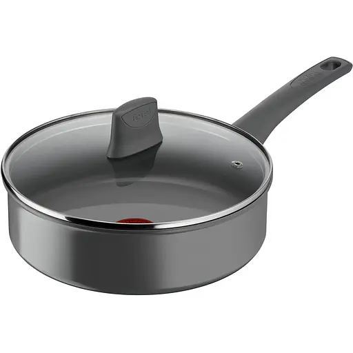 Tefal Сотейник з кришкою Renewal, 24см, алюміній, бакеліт, скло, чірий