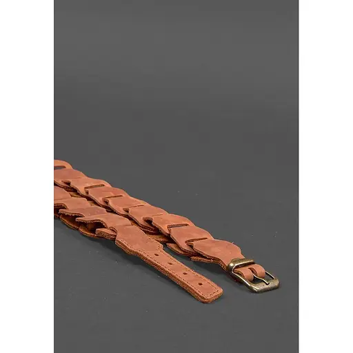 Женский кожаный бохо-ремень BlankNot Crazy Horse светло-коричневый  - фото 7