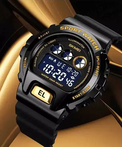 Чоловічий наручний годинник Skmei 1905 Чорний з золотистим - фото 5