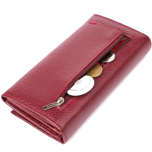 Практичний вертикальний гаманець із натуральної шкіри ST Leather 17.5х9х3 см acs0029651 - фото 7