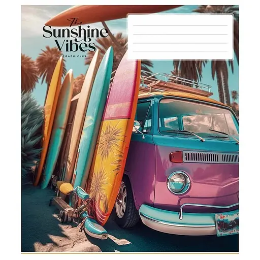 Зошит учнівський "Sunshine vibes" 048-3319L-2 у лінію, 48 аркушів