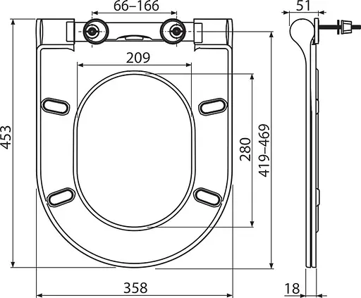 Сиденье для унитаза Ravak Chrome Slim X01550, Белый - фото 2