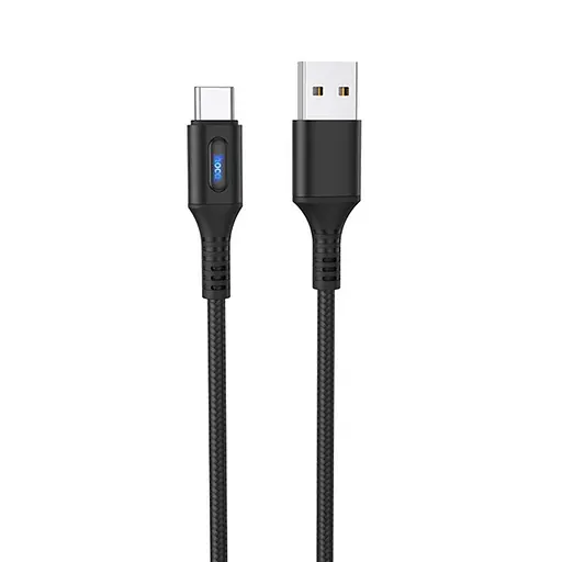 Кабель Hoco U79 з індикатором USB to Type-C 1.2 м чорний