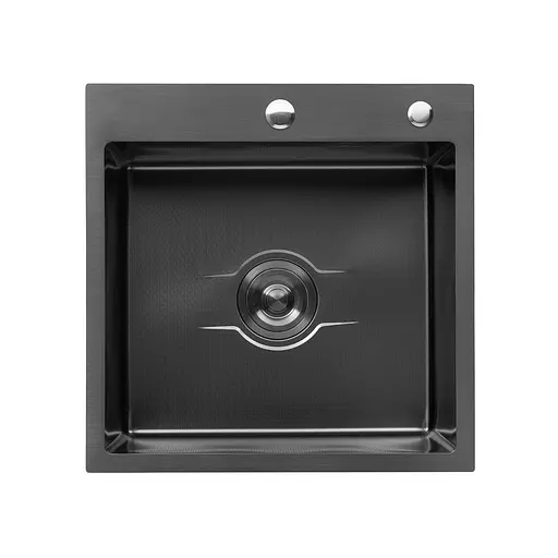 Кухонна мийка Kroner KRP Derby - 5050HM PVD (2,5/0,5 мм) CV027240, Чорний - фото 1