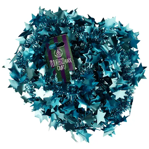 Мишура новогодняя Yiwu со звездами матовая в ассортименте 2 м (820671) - фото 7