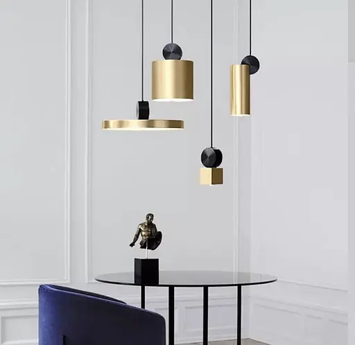 Серія сучасних світильників в корпусі латунь з фурнітурою чорного кольору Line.F Світлова температура 3000К - фото 1