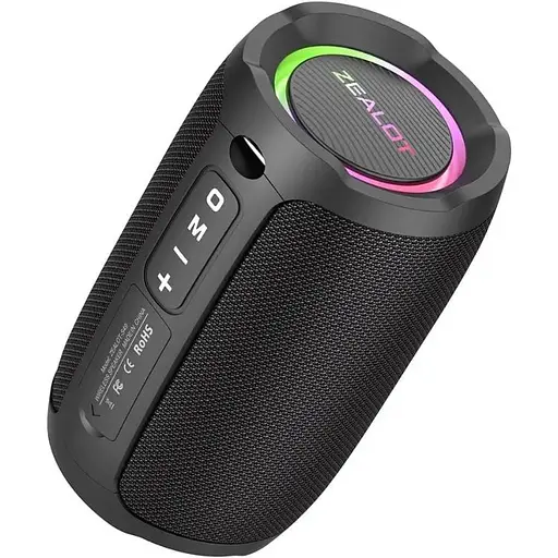 Портативна bluetooth колонка Zealot S49 з LED підсвічуванням чорний - фото 1