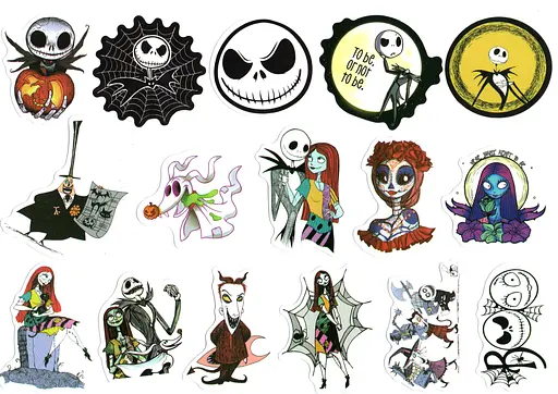 Стікерпак Набір наліпок Кошмар перед Різдвом The Nightmare Before Christmas 100 штук - фото 4