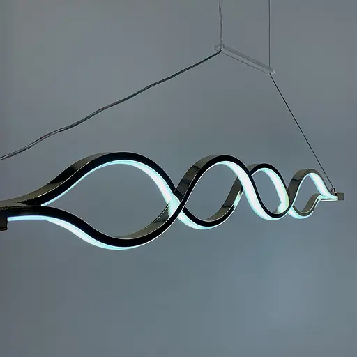 Сучасна золота люстра Waterlines у двох розмірах Line.F Довжина 120 см - фото 4