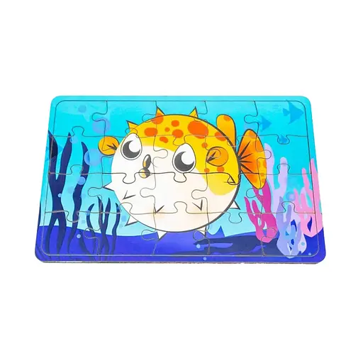 Детский деревянный пазл Рыбка фугу PuzzleOK Арт-10020, 20 элементов - фото 1