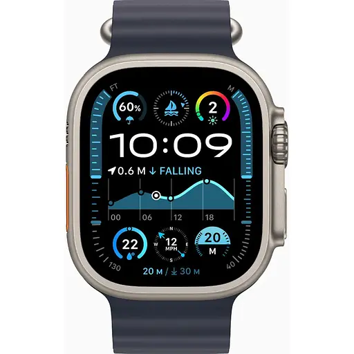 Смарт-годинник Apple Watch Ultra 2 GPS + Cellular 49mm Natural Titanium Case w. Navy Ocean Band (MX4D3) - фото 2