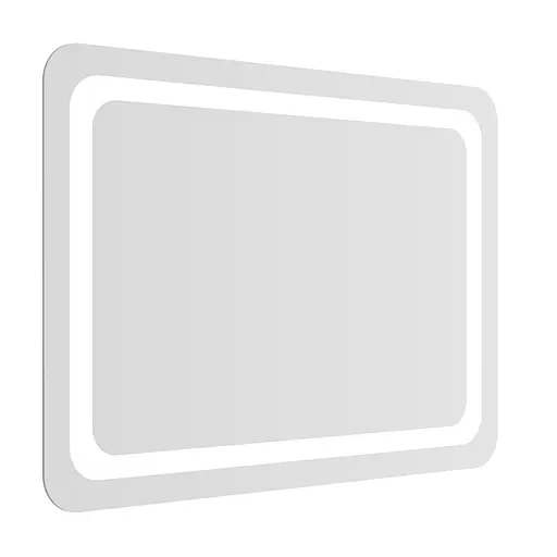 Дзеркало підвісне прямокутне 100*70см, з підсвічуванням по контуру з кнопковим вимикачем Volle Luna Tanga 1648.52111700, Білий матовий - фото 2