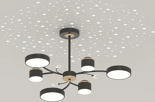 Люстра XI3346-6 черный + золото