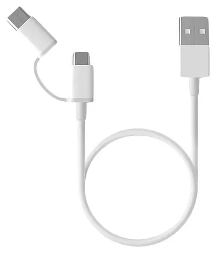 Кабель ZMI AL501, 2-в-1 USB to Micro и Type-C белый