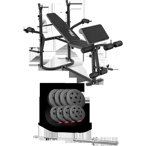 Набор Hop-Sport Premium 39кг со скамейкой TX-020 и штангой