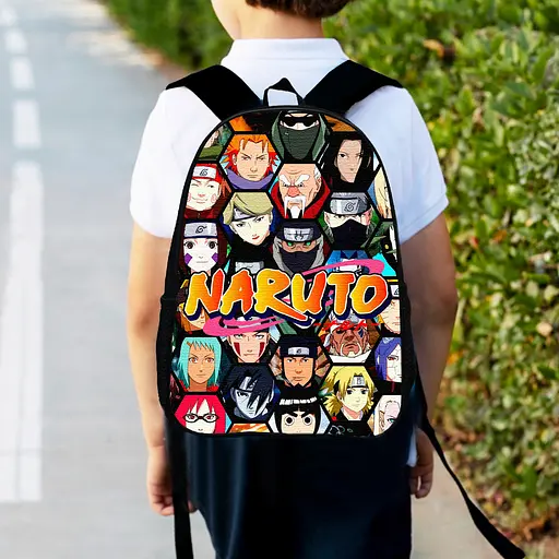 Рюкзак детский Аниме Наруто герои, 34х27см, городской ранец для мальчика с принтом (00340)