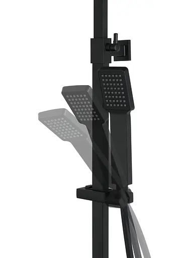 Душова система Corsan Ango black mat з термостатом CMN019, Чорний матовий - фото 7