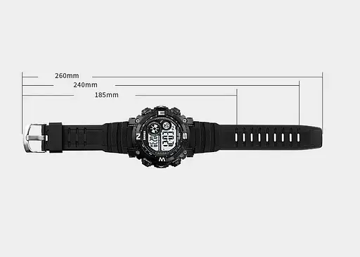 Чоловічий наручний кварцовий годинник Skmei 1887 (Чорний з білим циферблатом) - фото 9