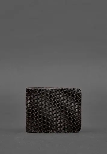 Мужской кожаный портмоне 4.1 (4 кармана) коричневый Карбон - фото 2