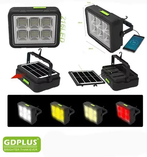 Кемпинговый фонарь GD Plus GD-2207A 8000 mAh с солнечной панелью и Power Bank - фото 2