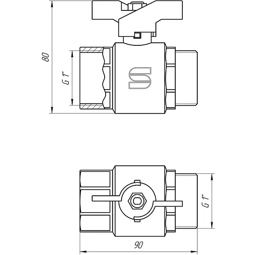 Кран кульовий прямий Selba 1″ ЗВ ЖБ SL1508 - фото 4