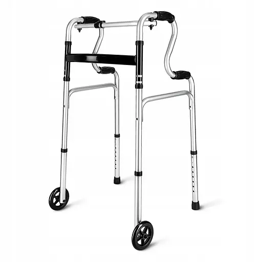 Реабилитационные ходунки 4FIZJO регулируемые, с колесиками Silver/Black (P-5905973406468) - фото 1