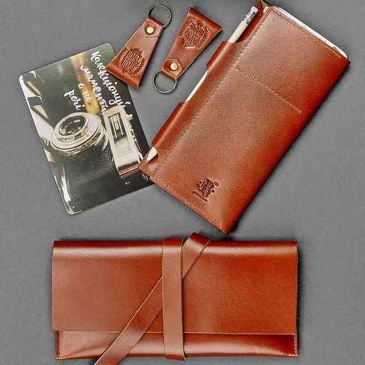 Набор кожаных аксессуаров путешественнику Сидней для пары - фото 4