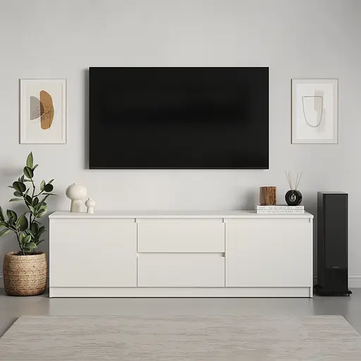 Тумба під телевізор MebelStar Нео 2Ш2Д 150x43x53 см Аляска білий (MBS-1250) - фото 2