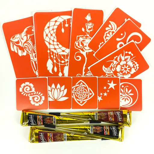 Набор хны с трафаретами для био-тату №5 Fresh Tattoo henna-set-05 - фото 3