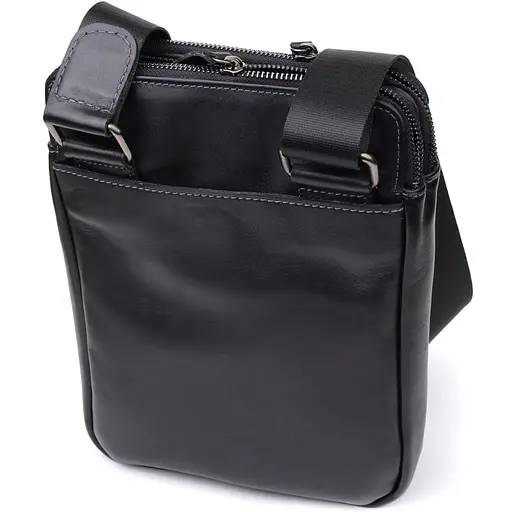 Красивая мужская сумка через плечо из гладкой натуральной кожи SHVIGEL 19,5х25х5 см sum0027438 - фото 2