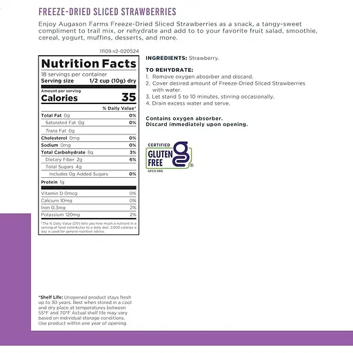 Сублимированная клубника Augason Farms с большим сроком годности 30 лет 18 порций - фото 4
