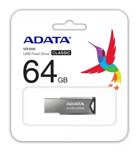 Флеш-накопитель ADATA USB 2.0 AUV 250 64Gb черный - фото 2