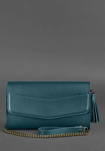 Шкіряна жіноча сумка Еліс зелена - фото 3