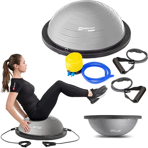 Балансировочная полусфера Hop-Sport HS-L058 серая - фото 10