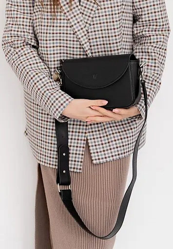 Жіноча шкіряна сумка Molly чорна - фото 4